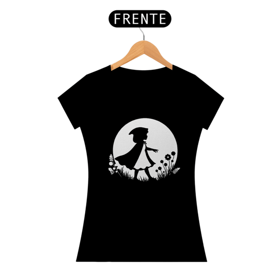 Camiseta Feminina Chapeuzinho Vermelho e a Lua