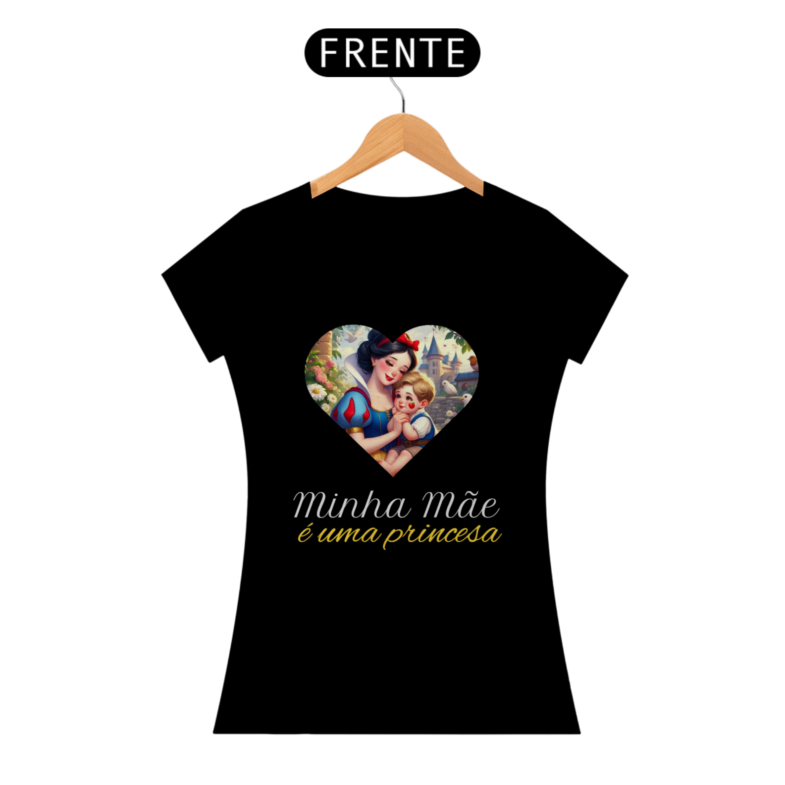 Camiseta Feminina Branca de Neve Mãe Princesa