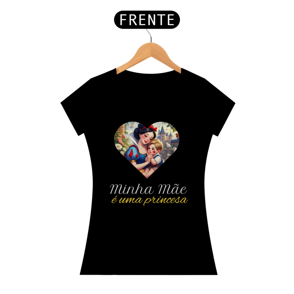 Nome do produto: Camiseta Feminina Branca de Neve Mãe Princesa