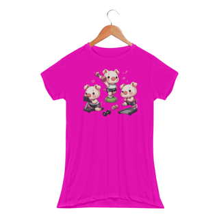 Nome do produto Camiseta Feminina Fit  Os Três Porquinhos