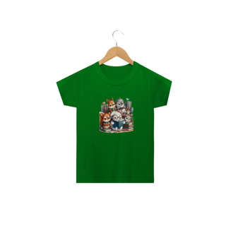 Nome do produto Camiseta infantil Bichos na Biblioteca
