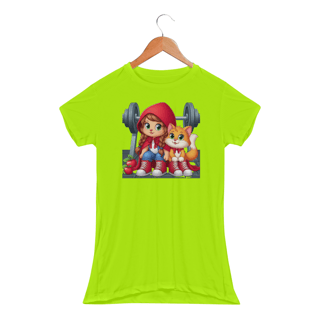 Nome do produto Camiseta Feminina Fit Chapeuzinho e Gato de Botas