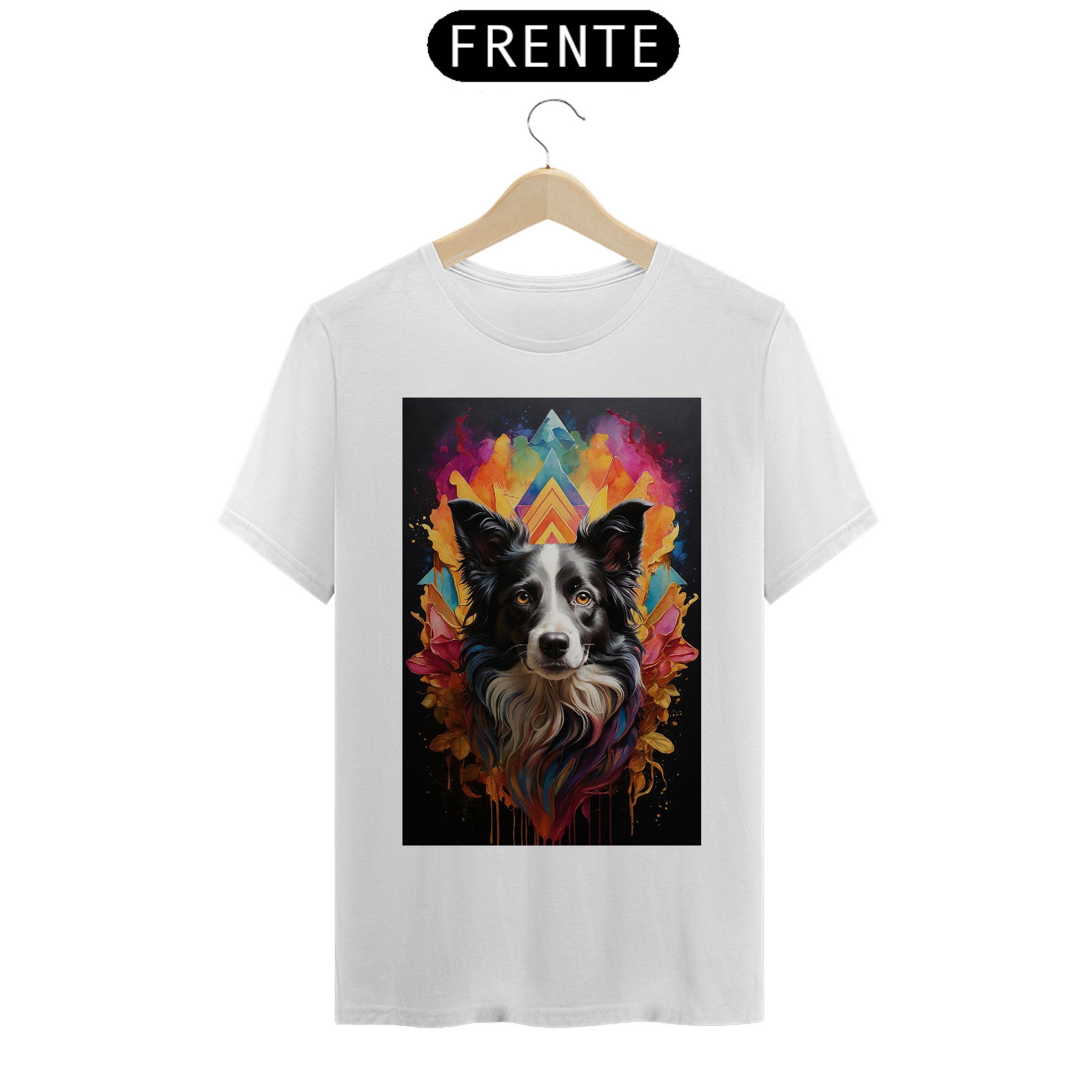 Camiseta - aquarela border collie