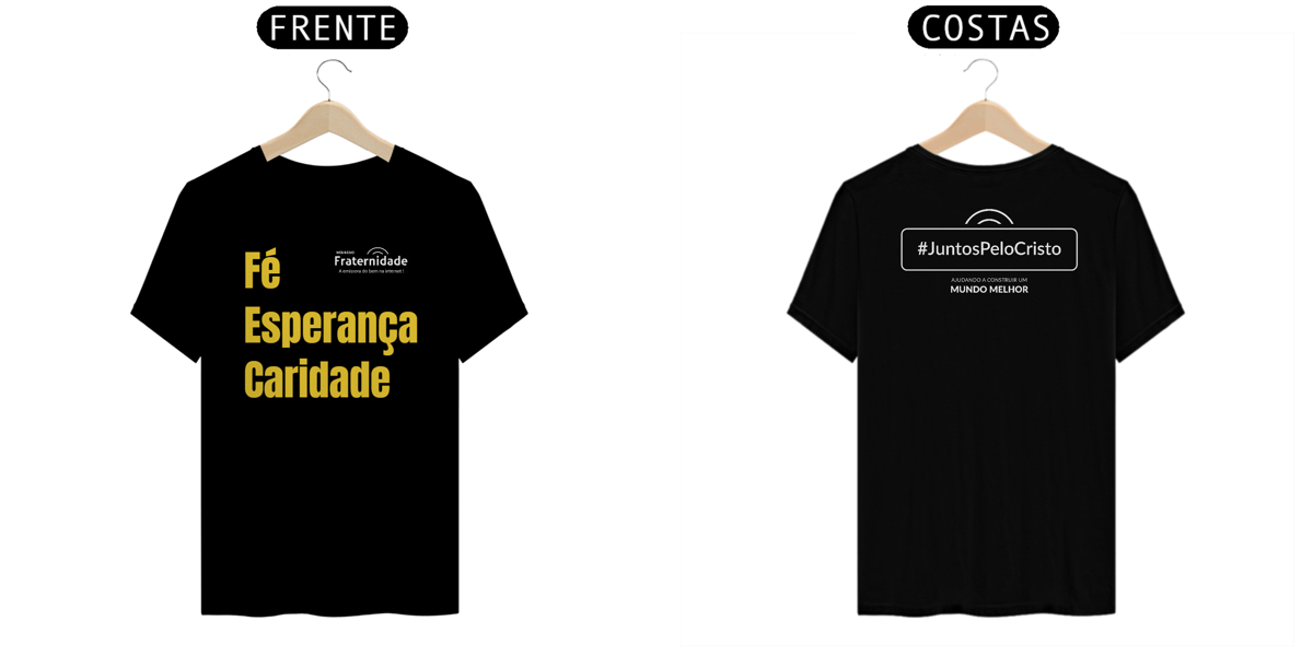 Nome do produto: Camiseta Fé, Esperança e Caridade