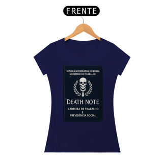 Nome do produto Camisa - Carteira de Trabalho: Death Note (feminina)
