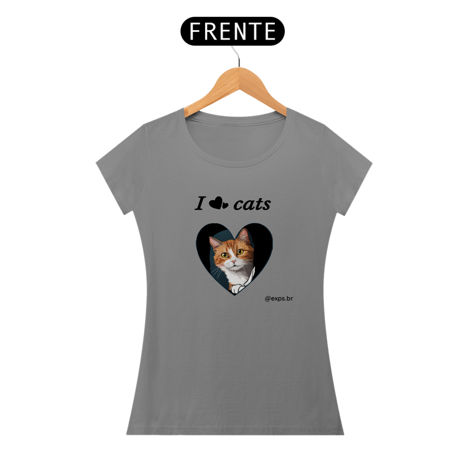 Camiseta Baby Look - Love Cats - cores claras - linha Quality (C0020-A.B)