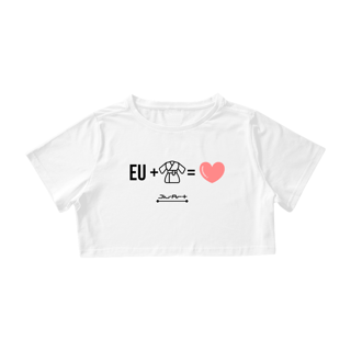 Camisa Cropped Jiu-jitsu é minha paixão (Letra preta)