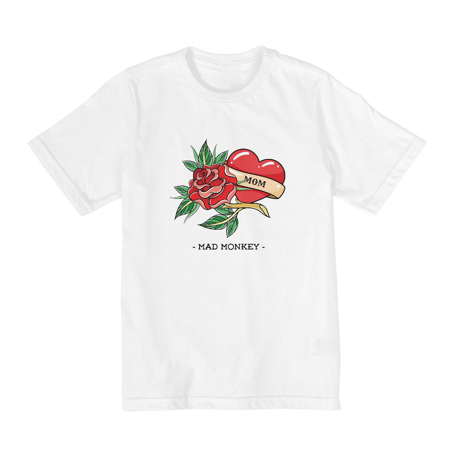 Camiseta Infantil Branca Mom Heart - 2 a 8 anos