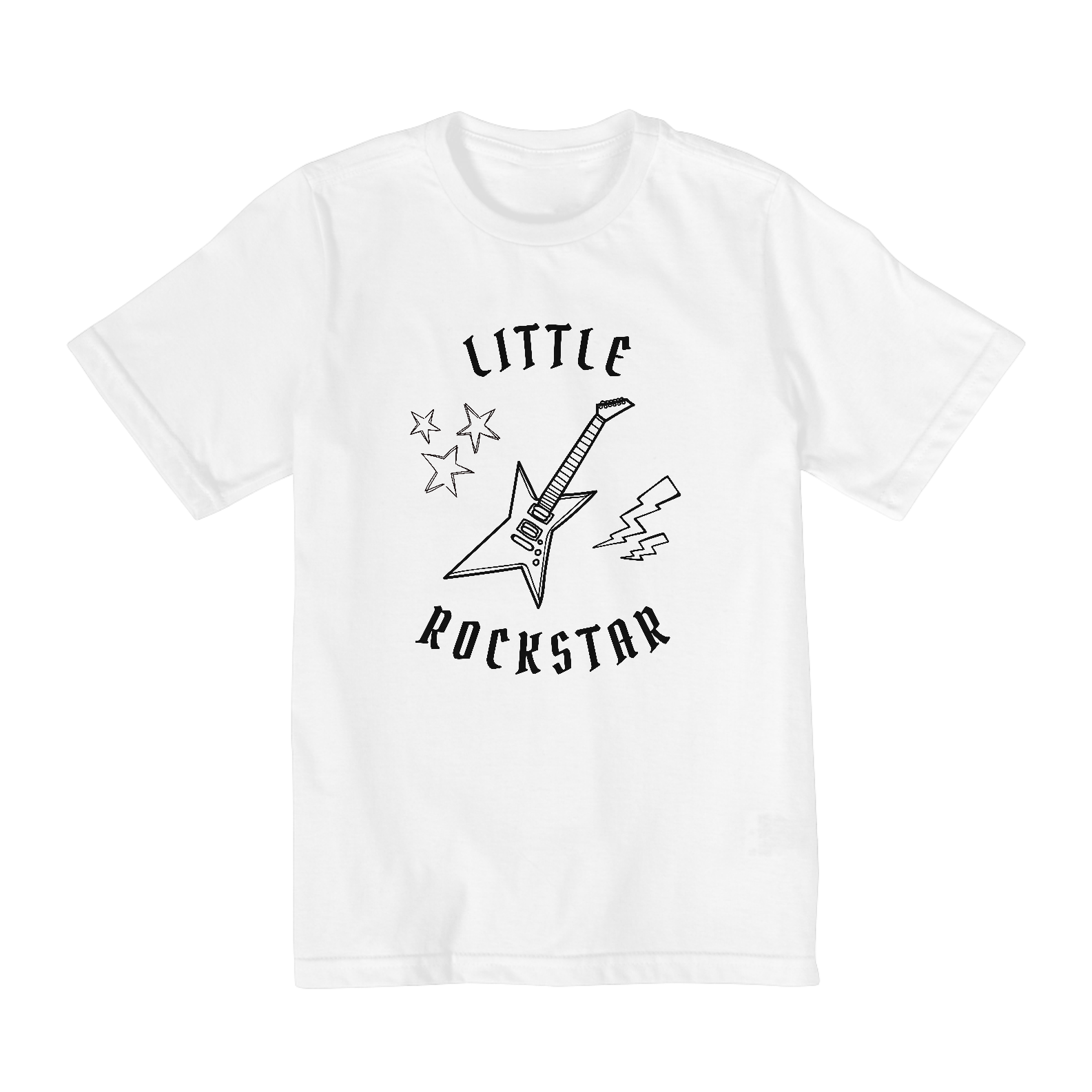 Camiseta Infantil Branca Little Rockstar - 2 a 8 anos