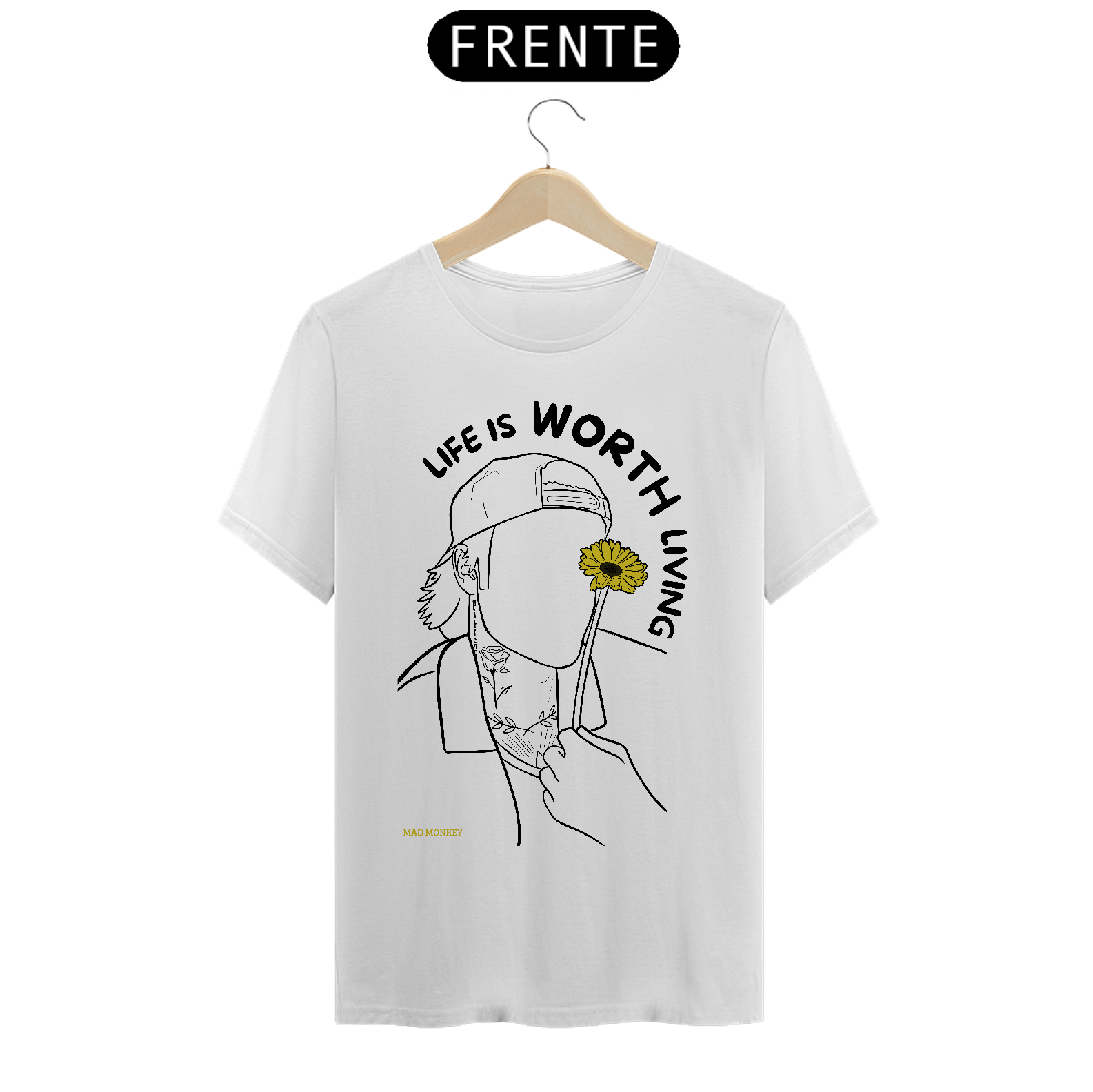 Camiseta Branca Justin Bieber - Life is Worth Living