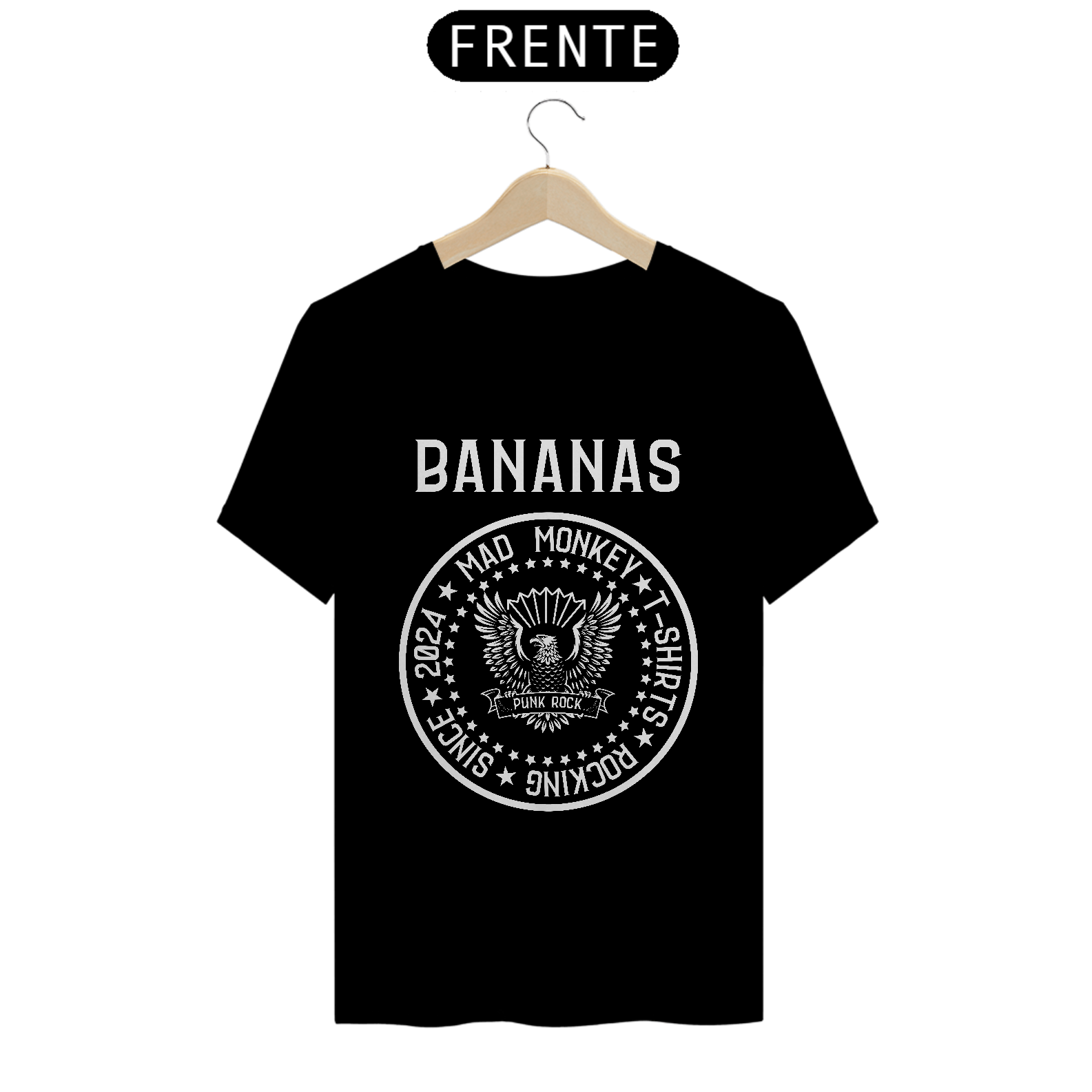 Camiseta Punk Bananas Estampa Branca