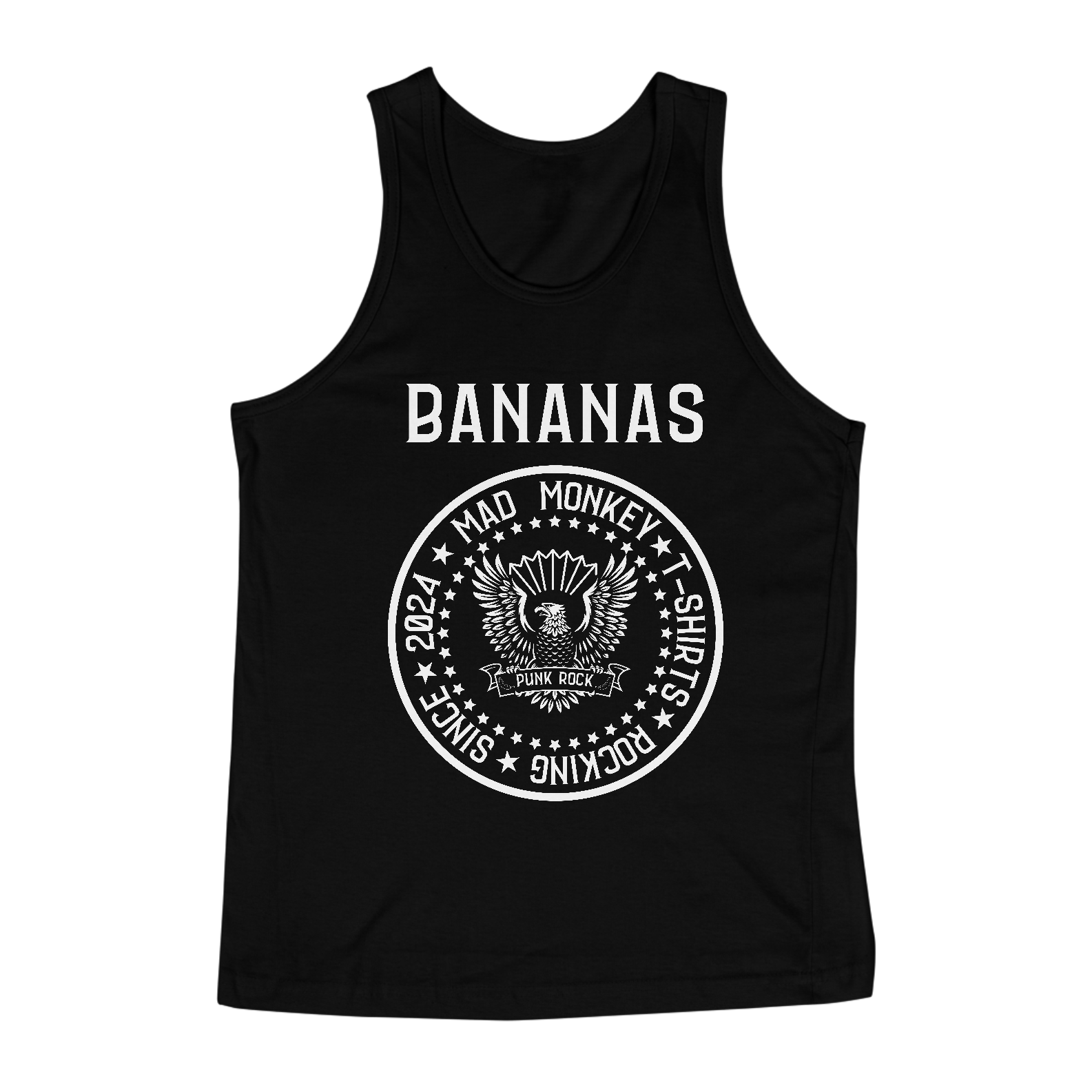 Regata Punk Bananas Estampa Branca