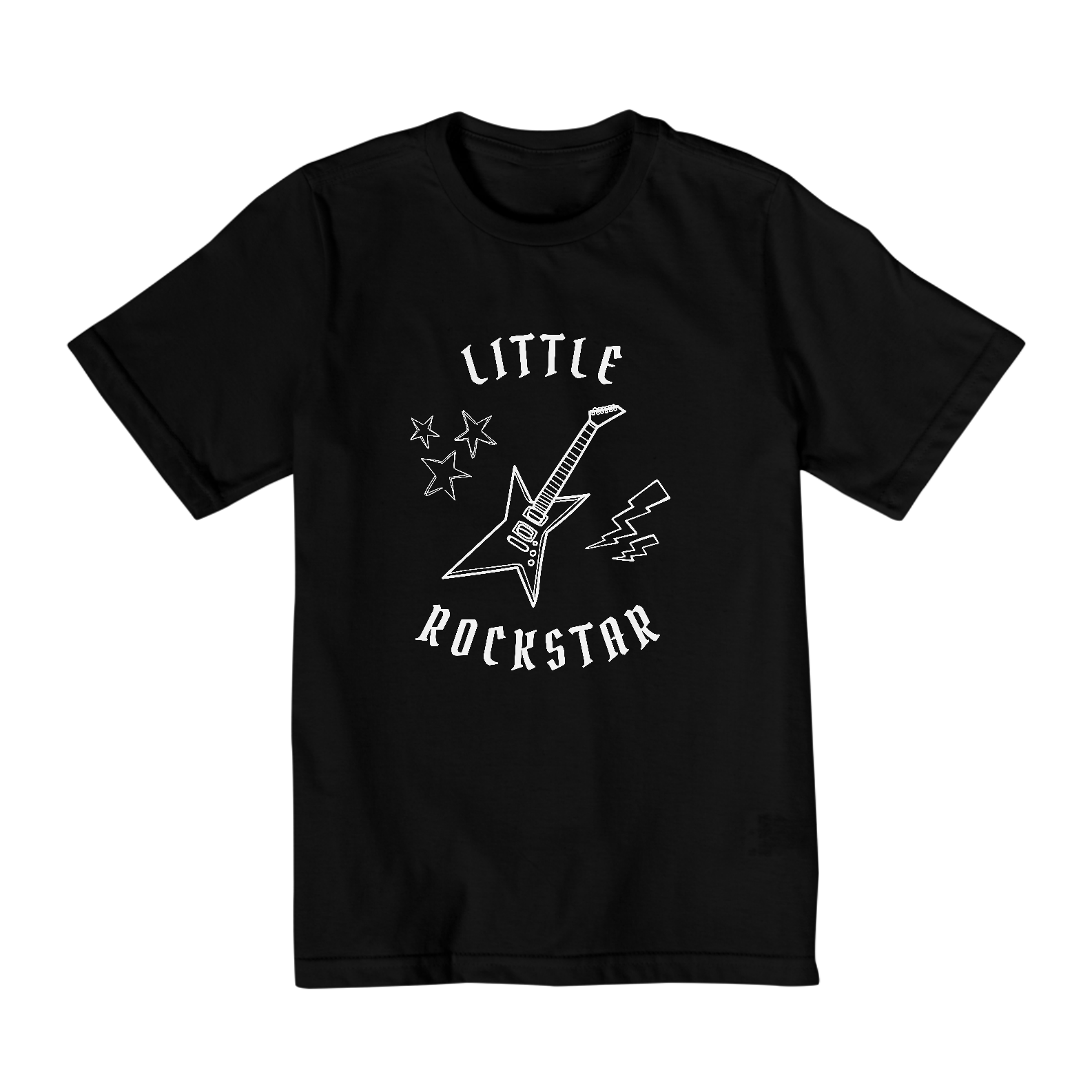 Camiseta Infantil Preta Little Rockstar - 10 a 14 anos