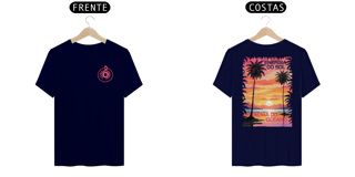 Nome do produto Camiseta ENERGIA DO SOL, ALMA DO OCEANO - imp.: frente/costas.