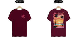 Nome do produto Camiseta ENERGIA DO SOL, ALMA DO OCEANO - imp.: frente/costas.