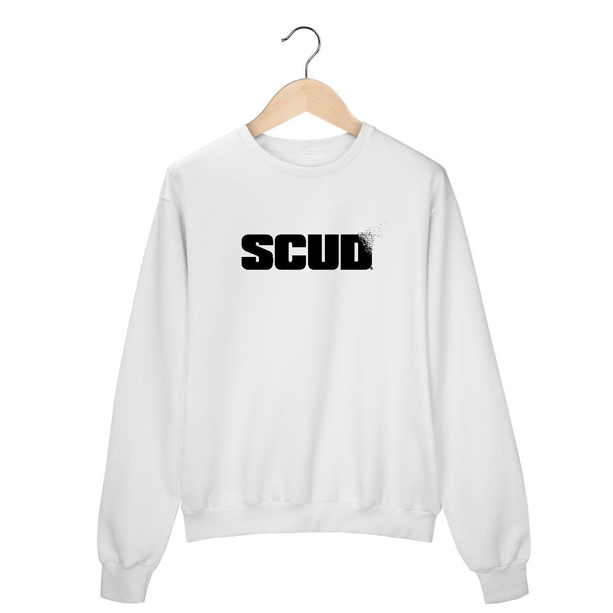 Moletom Prime SCUD branco - imp.: frente/costas.