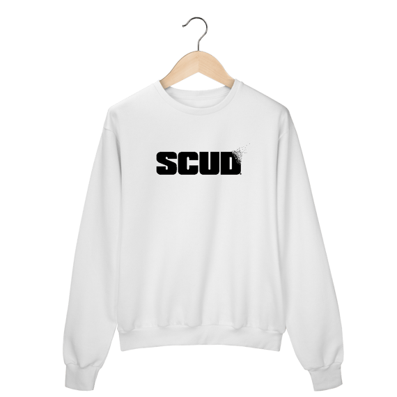 Moletom Prime SCUD branco - imp.: frente/costas.