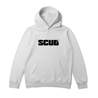 Nome do produto Moletom Prime Canguru SCUD c/ capuz branco - imp.: frete/costas.