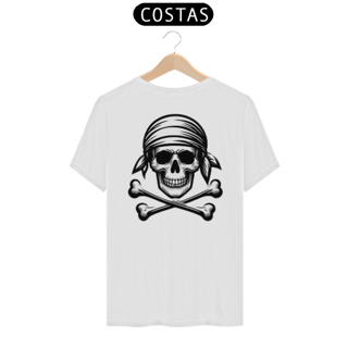 Nome do produto CAMISETA MASCULINA ESTAMPA CAVEIRA PIRATA COM BANDANA