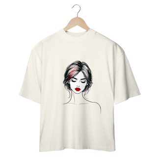 Nome do produto CAMISETA - T SHIRT OVERSIZED - MULHER BATOM VERMELHO