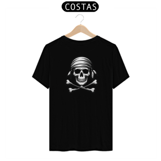 CAMISETA MASCULINA QUALITY - CAVEIRA PIRATA COSTAS