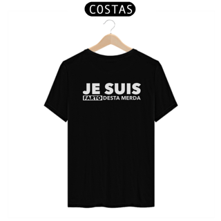 Nome do produto CAMISETA MASCULINA COM ESTAMPA NAS COSTAS - JE SUIS FARTO