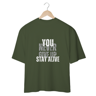 Nome do produto CAMISETA - T SHIRT - OVERSIZED - YOU NEVER GIVE UP