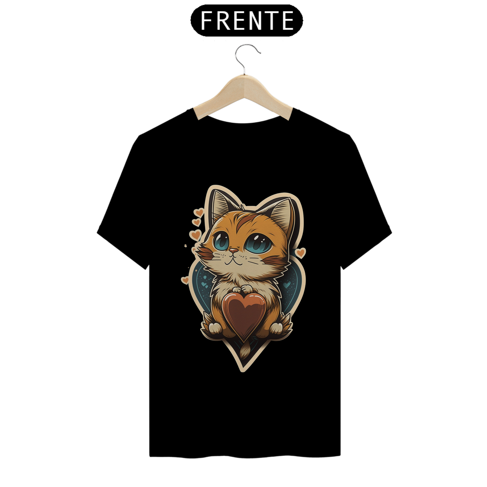 Camiseta de Gato -  Gato Coração