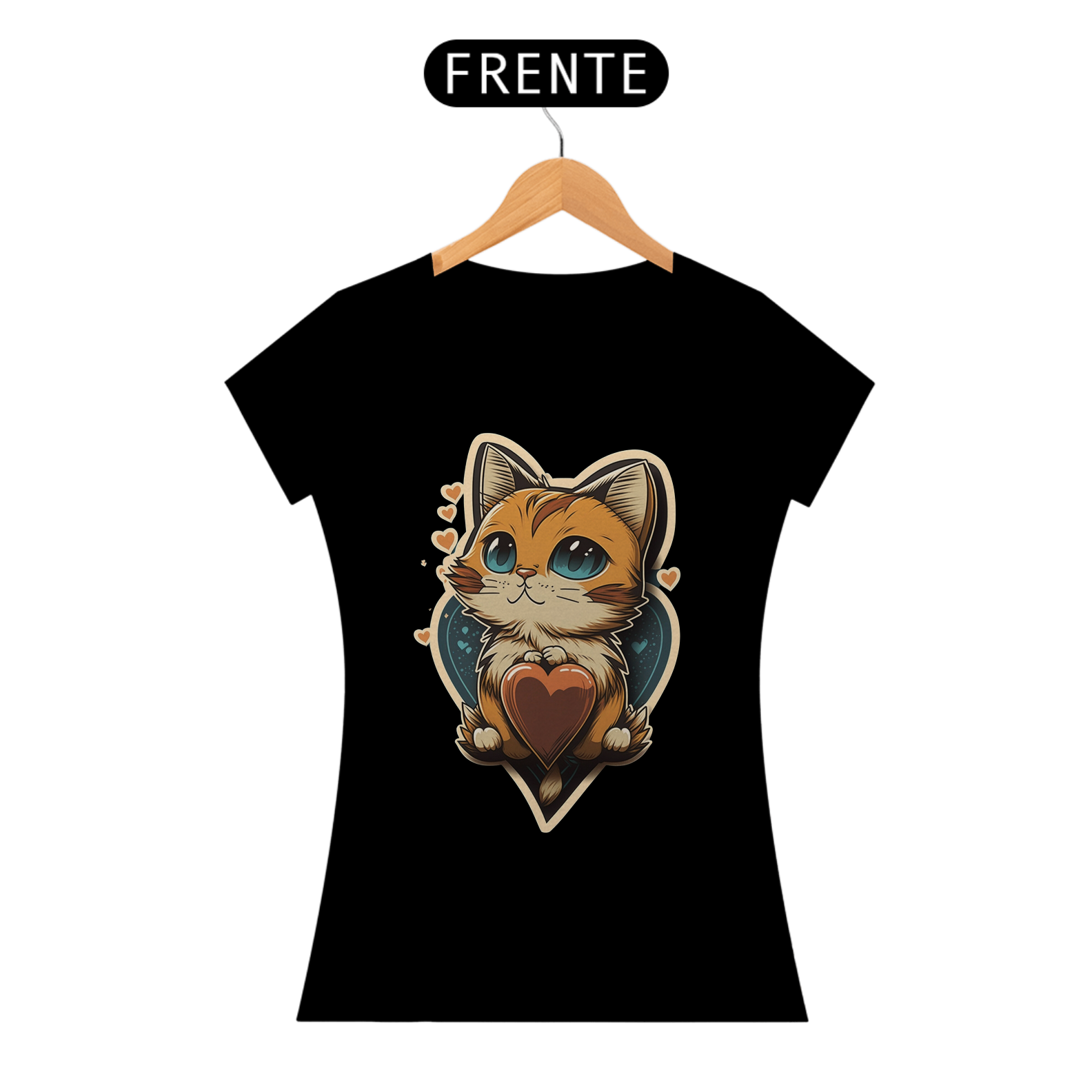 Camiseta de Gato -  Gato Coração