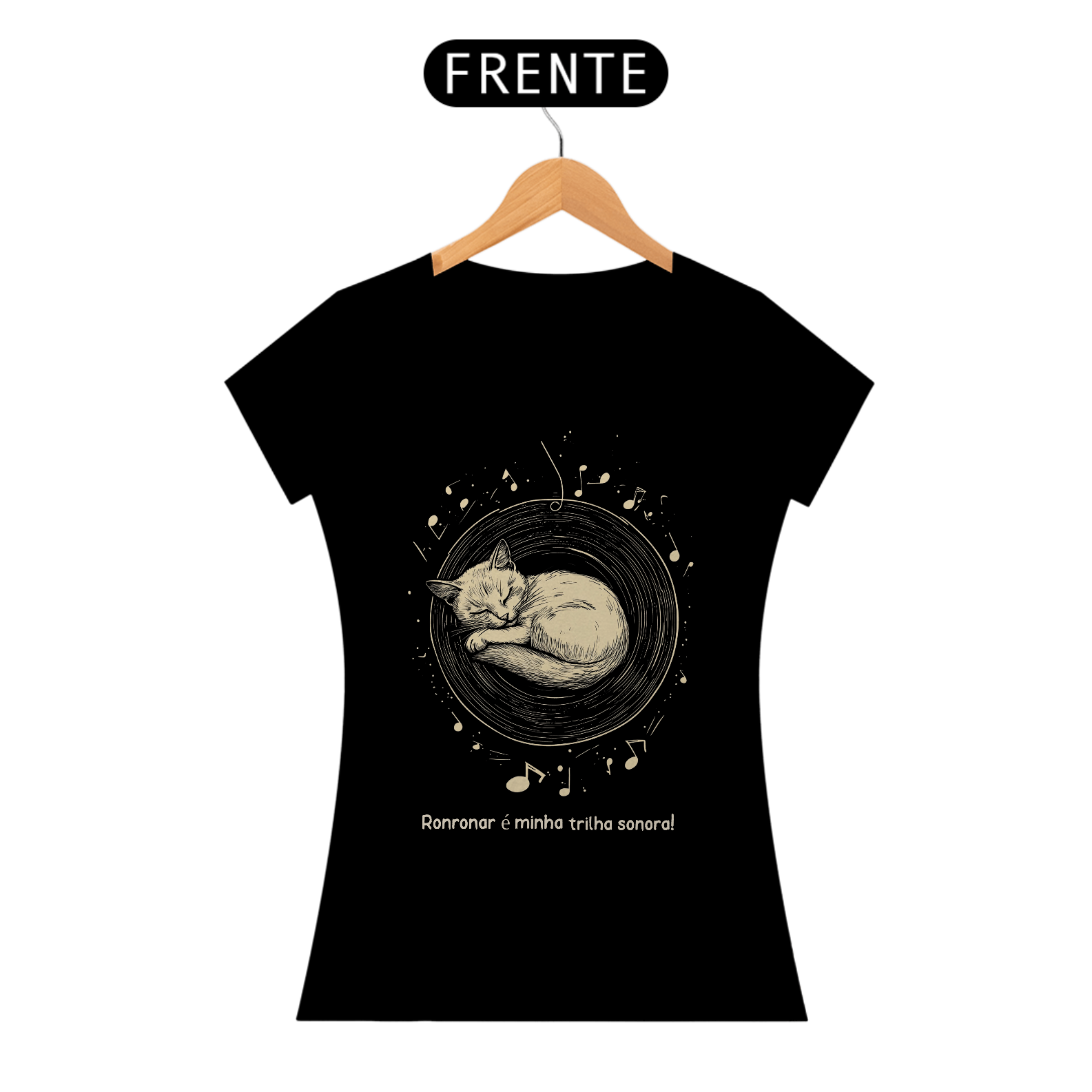 Camiseta de Gato - Ronronar é minha trilha sonora