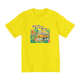 Nome do produto Camiseta infantil - de 2 a 8 anos - Ônibus escolar animal