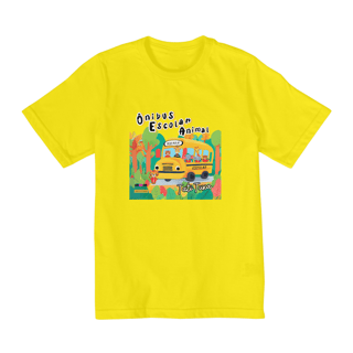 Nome do produto Camiseta infantil - de 10 a 14 anos - Ônibus escolar animal