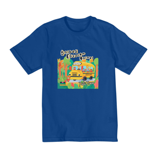 Nome do produto Camiseta infantil - de 10 a 14 anos - Ônibus escolar animal
