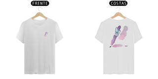 Nome do produto Camiseta - frente e costas - Caneta (Lama e Lótus)