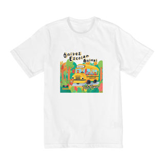 Nome do produto Camiseta infantil - de 10 a 14 anos - Ônibus escolar animal