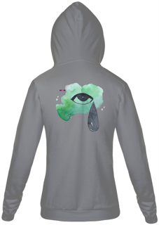 Nome do produto Moletom com zíper e capuz -Olho que chora (Lama e Lótus)