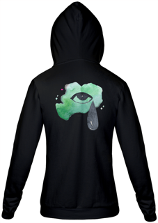 Nome do produto Moletom com zíper e capuz -Olho que chora (Lama e Lótus)