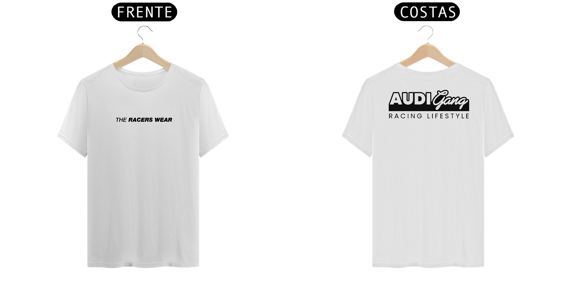  Camiseta Audi Gang | Branca - Frente e Costas