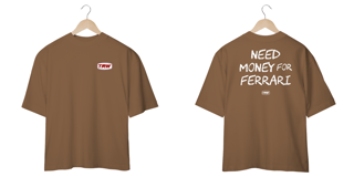 Nome do produto Camiseta Oversized Need Money for Ferrari - Frente e Costas