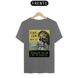 T-SHIRT CARTAZ PEARL JAM BRASIL 2015 ESTONADA