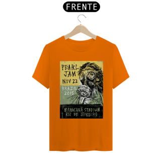Nome do produto T-SHIRT CARTAZ PEARL JAM BRASIL 2015 - QUALITY