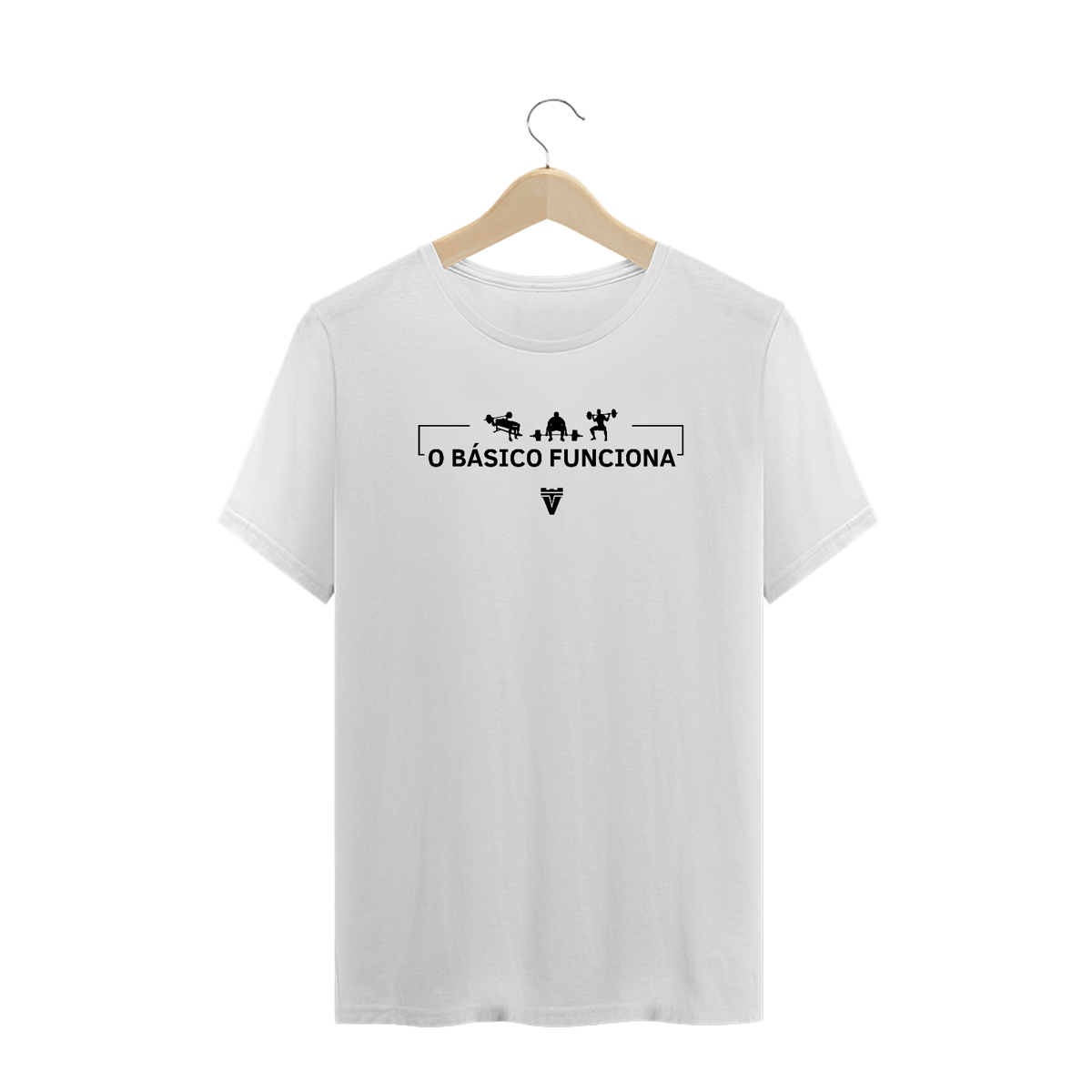 Nome do produto: CAMISETA PLUS SIZE O BÁSICO FUNCIONA - BRANCA