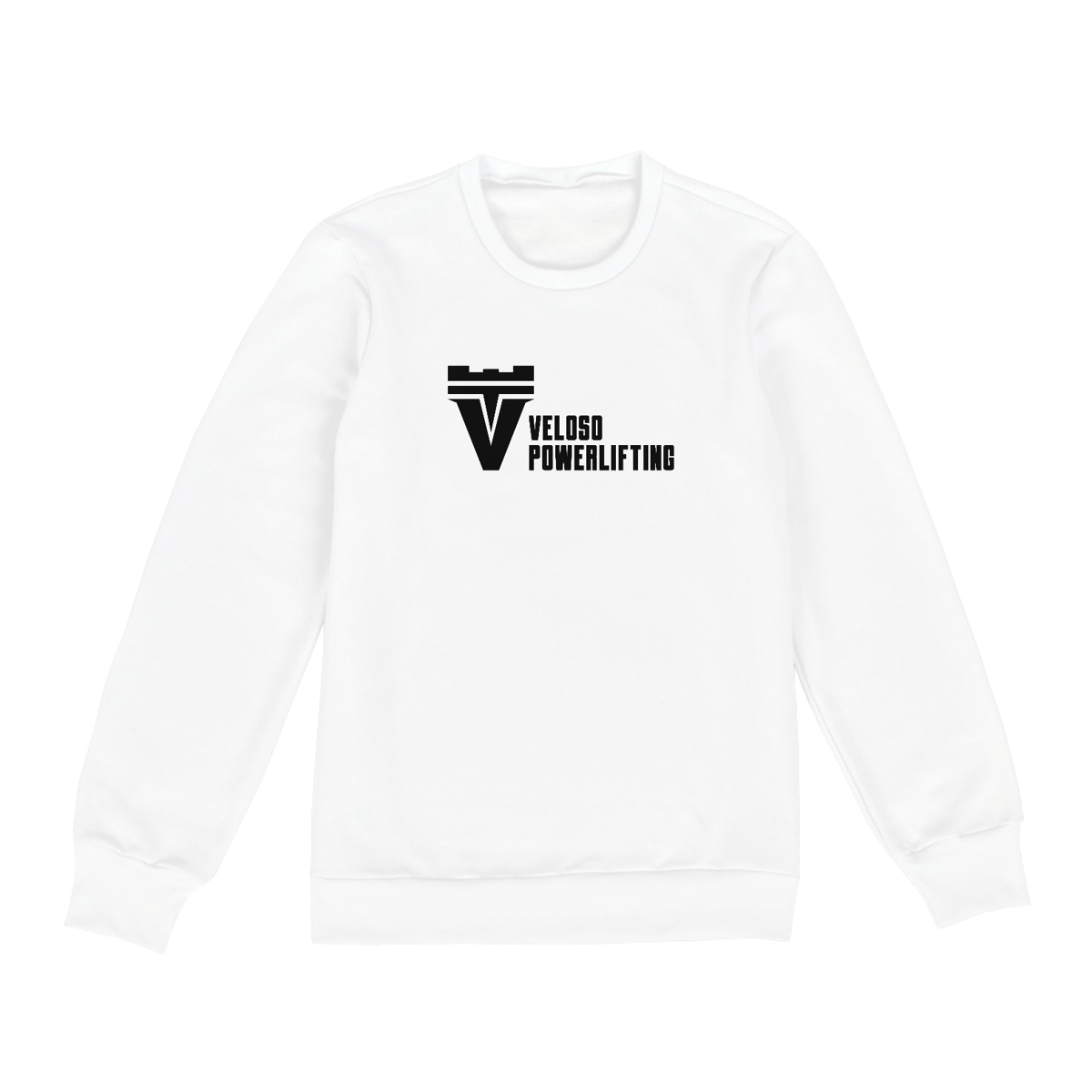 Nome do produto: MOLETOM SEM CAPUZ VELOSO POWERLIFTING - BRANCO