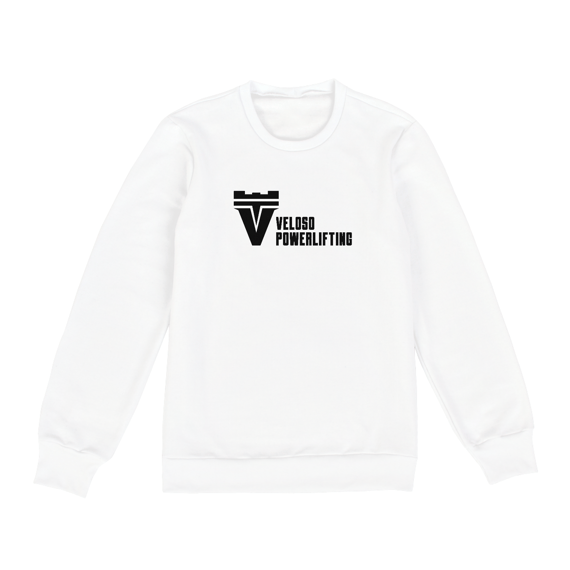 MOLETOM SEM CAPUZ VELOSO POWERLIFTING - BRANCO