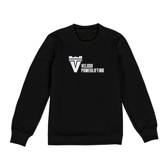 MOLETOM SEM CAPUZ VEOSO POWERLIFTING - PRETO