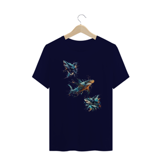Nome do produto Camiseta Plus Size - 3 Sharks
