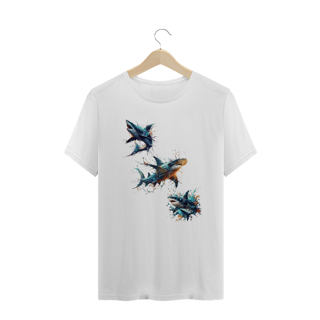 Nome do produto Camiseta Plus Size - 3 Sharks