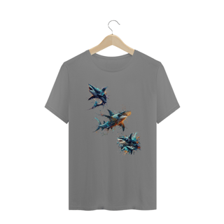 Nome do produto Camiseta Plus Size - 3 Sharks