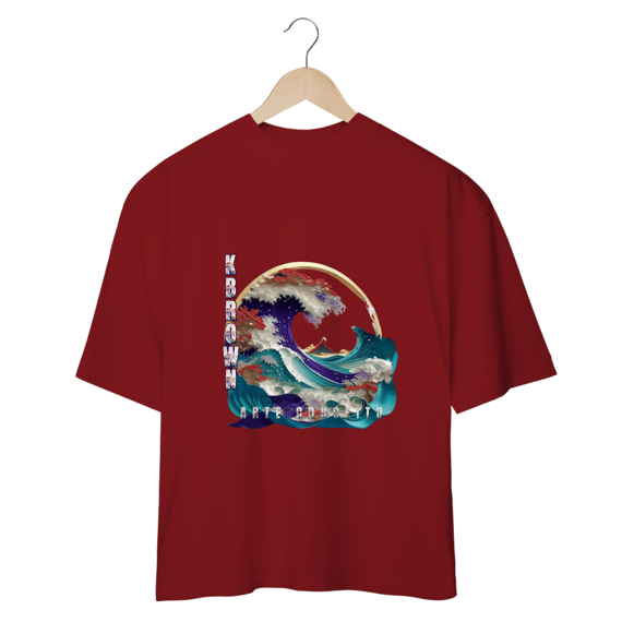 Camiseta OVERSIZED - Ondas de Papel - Kbrown Arte Conceito