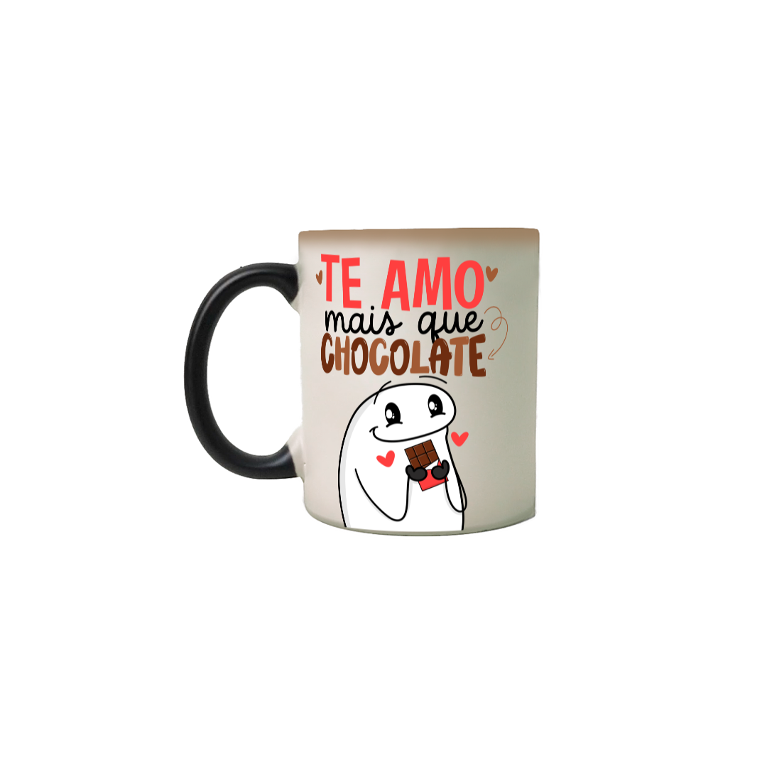 Caneca Mágica Te amo mais que chocolate